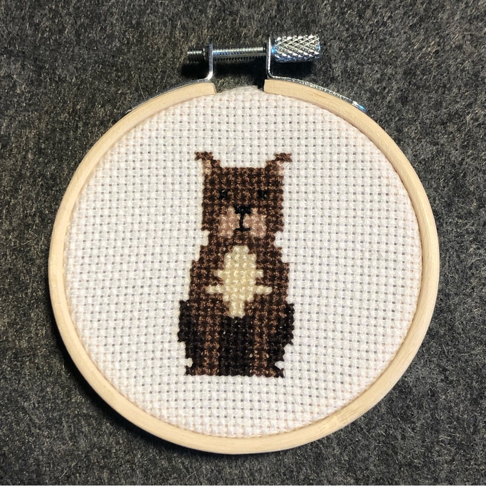 Handmade Pitbull Cross Stitch